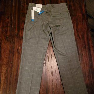 34x34 Perry Ellis Portfolio Grey Slacks with Window Pane design